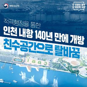 2023년 해양수산 혁신행정 우수 홍보 콘텐츠(인천내항 140년만에 개방 및 친수공간으로 변모)