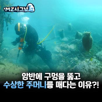 암반에 구멍을 뚫고 수상한 주머니를 매다는 이유?!